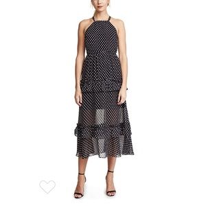 endless rose Black Polka Dot Midi Dress | sz S